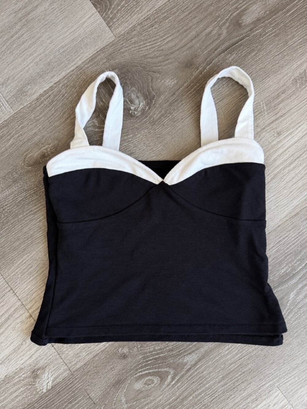 Reformation Black Tank White Contrast Trim | Size XS